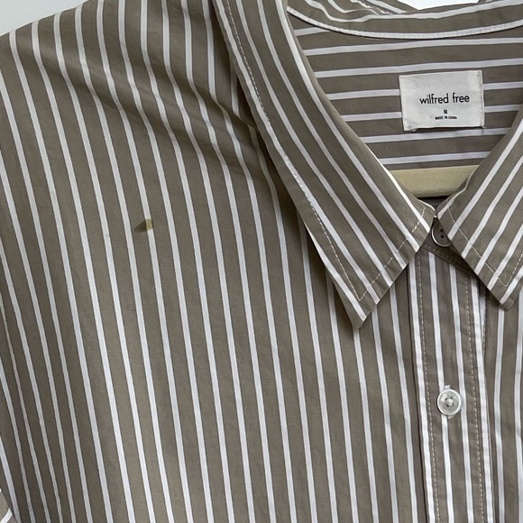 Wilfred free Taupe Stripe Button-Up Shirt - Picture 10 of 10